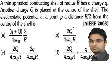A thin spherical conducting shell of radius R has a charge q. Another charge Q is placed at the