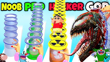 NOOB vs PRO vs HACKER vs GOD in Clone Rush Game | Oggy, Jack, Shinchan, Bob || Daddy Gaming