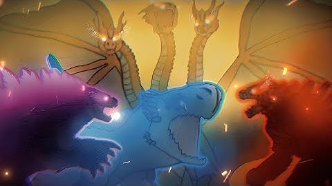 Godzilla VS King Ghidorah VS Shimo VS Mechagodzilla | Animation | Kaiju Battle