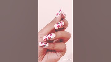 Thumbnail of strawberries 🍓#shiningnails #nailart #nails #nailartheaven #naildesigns#song #flowernailart #shorts