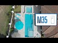 Finished fiberglass pool project highlight reel   river pools m35 featuring ss08 spa