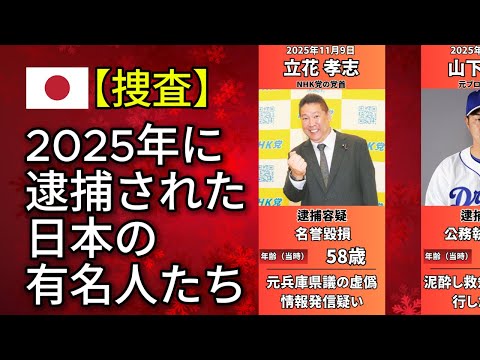 2025年に逮捕された有名人たち（立花孝志・坂口杏里・佐野海舟）