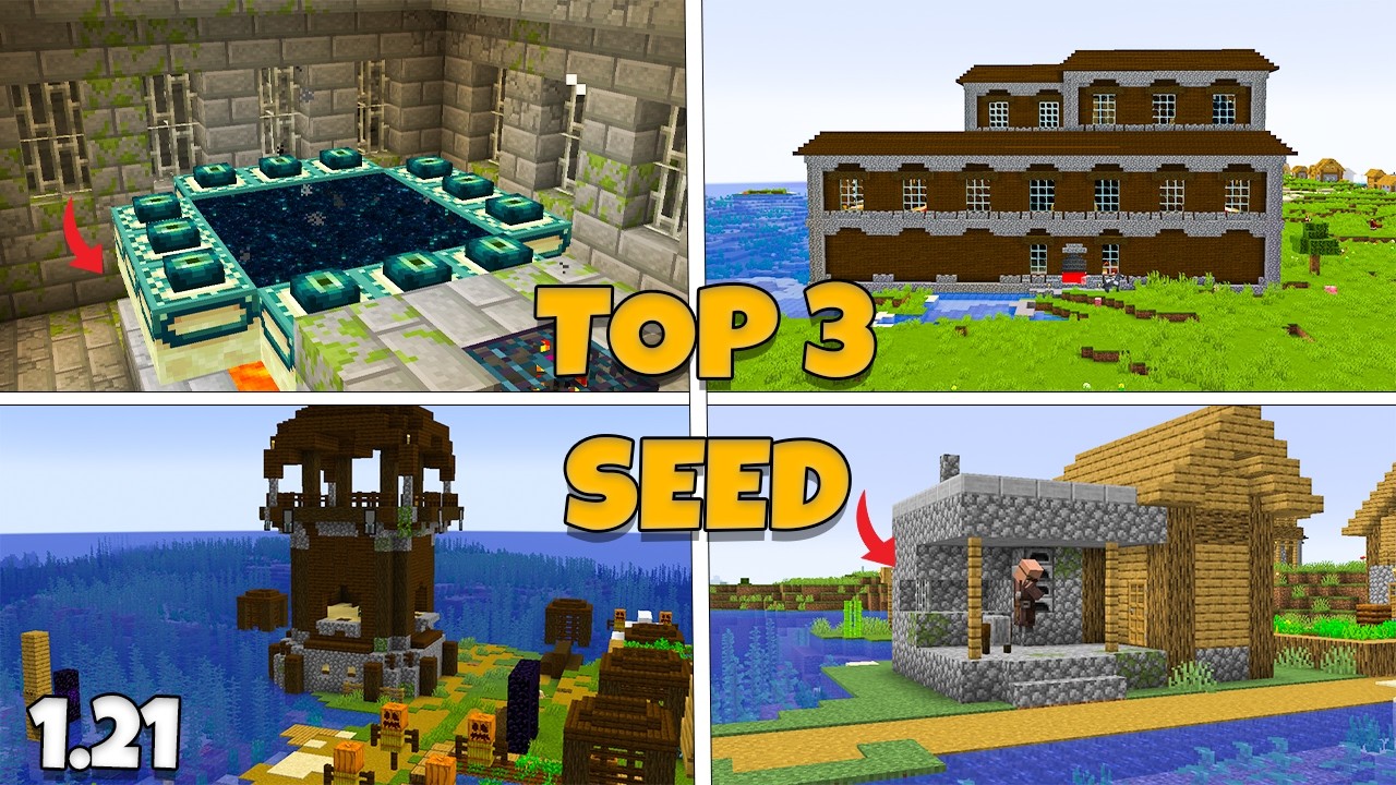TOP 3 Best (GOD SEED) For Pocket & Bedrock | Minecraft Seed - YouTube