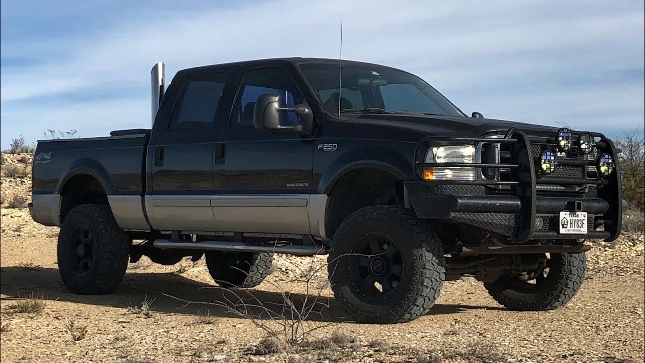 7.3L Ford F-250 POWERSTROKE Diesel Startup & Idle With Stacks - YouTube