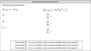 Determining Partial Derivatives: Functions of Three Variables