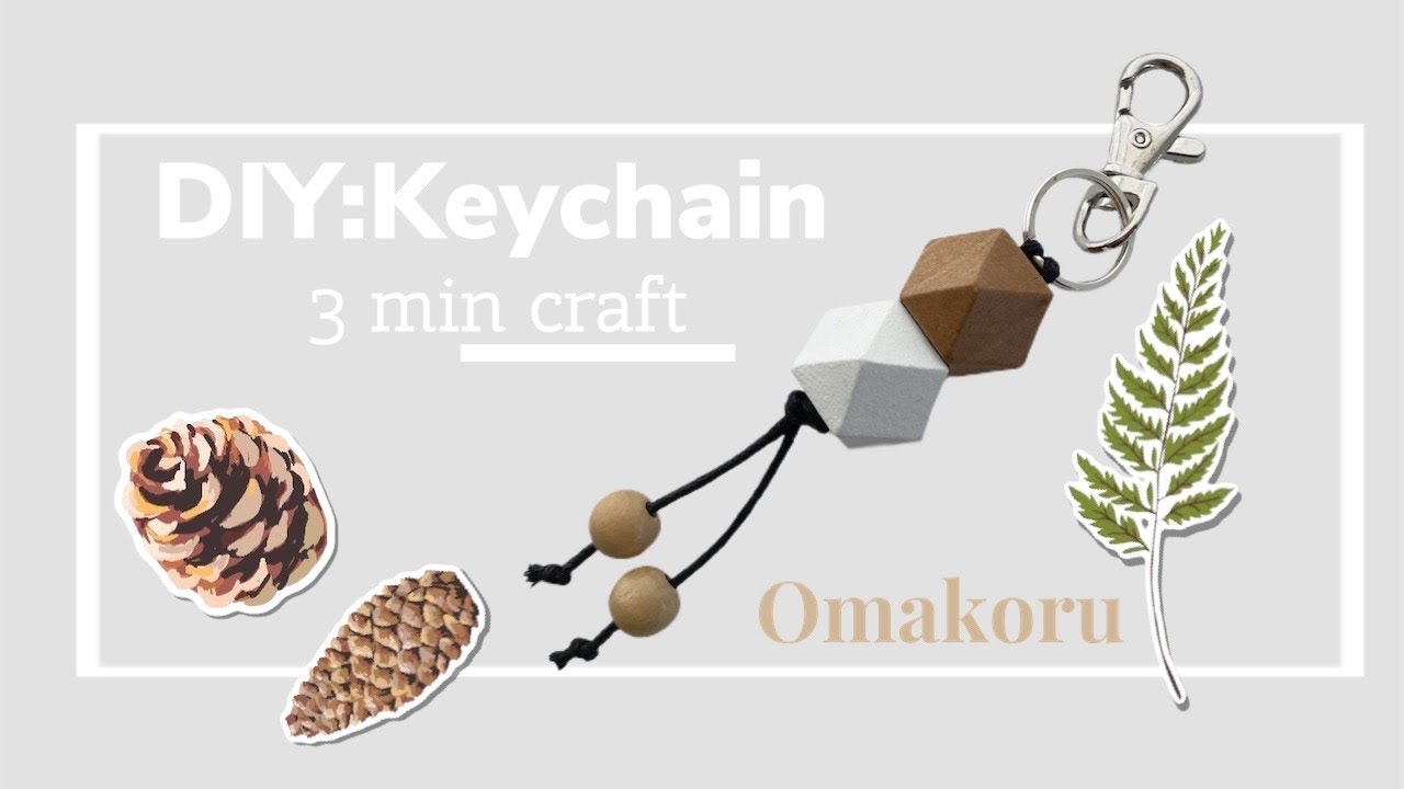 DIY Simple wooden bead keychain under 3 min YouTube