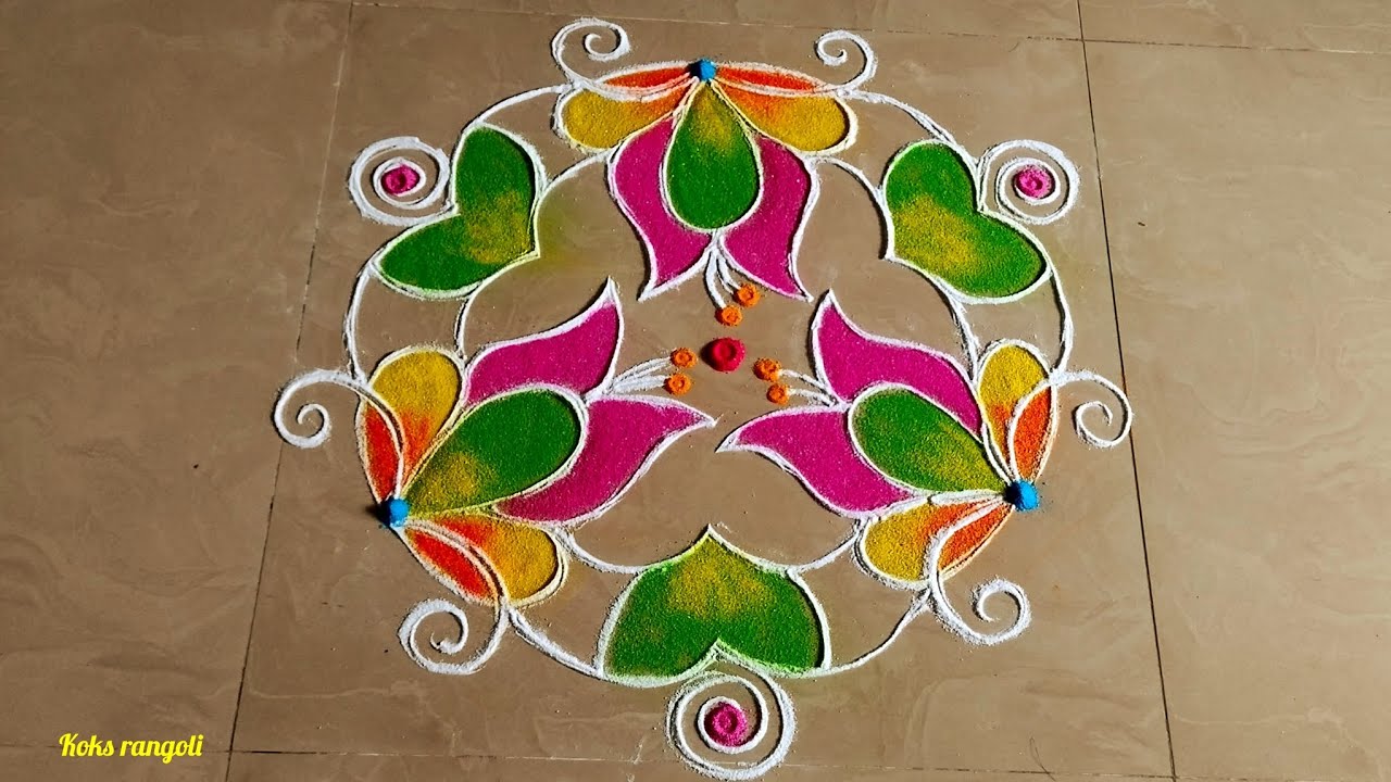 Daily use rangoli design🌺 Friday flower kolam🌺 Traditional rangoli ...