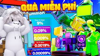 Tôi Bất Ngờ Nhận Được DJ TV Man và Titan Clover Man Tỉ lệ 0,1% Siêu Hiếm Trong Toilet Tower Defense