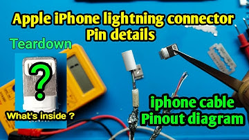 Apple iPhone lightning cable Connector pin details || iphone lightning cable Tear down