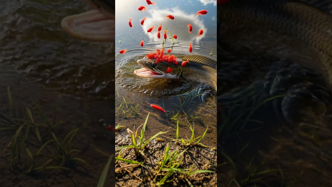 Snakehead fish catching a wrong meal unexpected twist in the hunt 