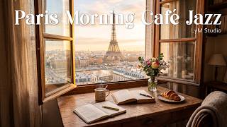 Paris Morning Café Jazz ☕ Eiffel Tower Window View | Cozy Coffee & Soft Piano for Focus & Relaxation screenshot 5