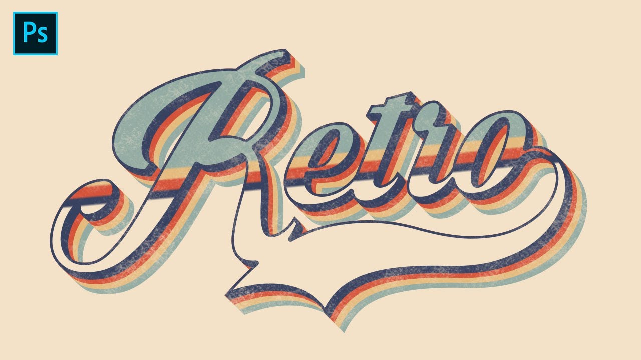 Retro Text Effect Photoshop Effects Photoshop Tutorial Youtube