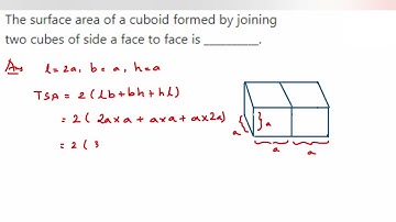 The surface area of cuboid formed by joining two cubes of side 