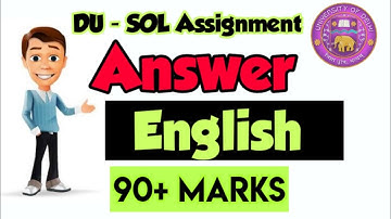 ENGLISH ASSIGNMENT SOLUTION || DU_SOL /NCWEB ASSIGNMENT SOLUTION 2020 || B.Com 2nd Year Assignment |