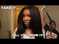 How to fake a silk press on long natural hair the most natural glueless kinky wig install