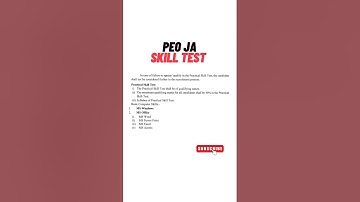 PEO SKILL TEST ✅ SUBSCRIBE