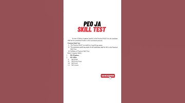 PEO SKILL TEST ✅ SUBSCRIBE