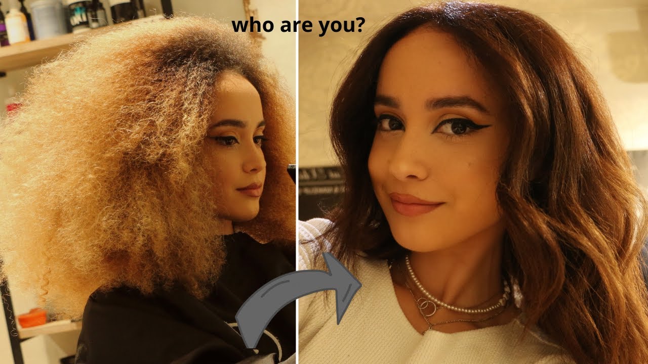 drejtova floket per here te pare ( curly to straight )