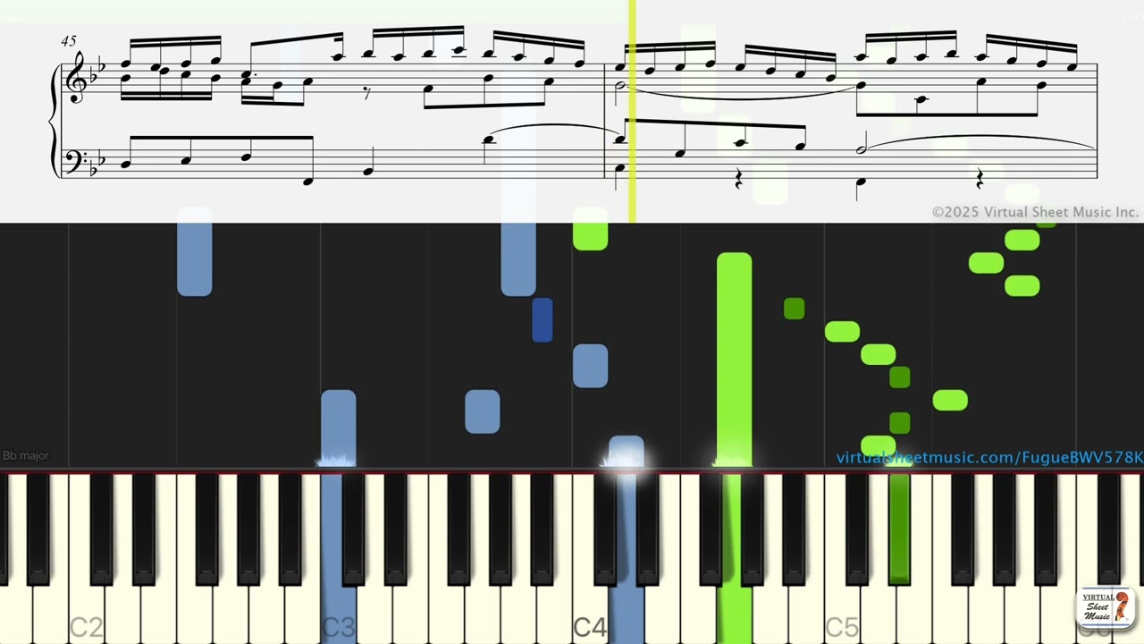 Fugue in G minor BWV 578 by Johann Sebastian Bach - Practice Video