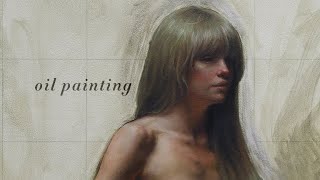 My teacher helps me start my painting 🎨 OIL PAINTING TIMELAPSE