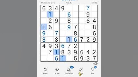 Sudoku Free Classic Puzzles Mobile | Daily Challenge August 17, 2022