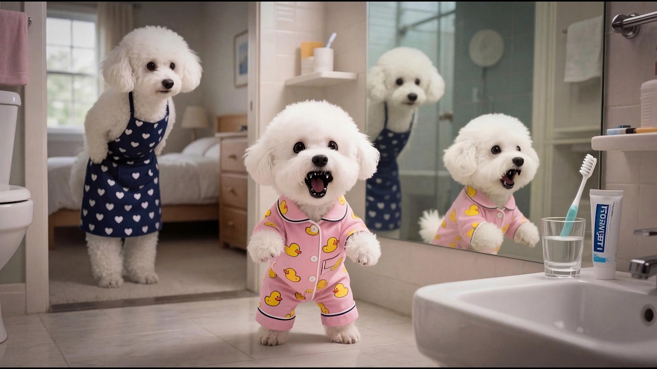 Baby Puppy Wakes With Black Teeth 😱 Mom Dog Fixes the Smile Shiny White 🐾🪥