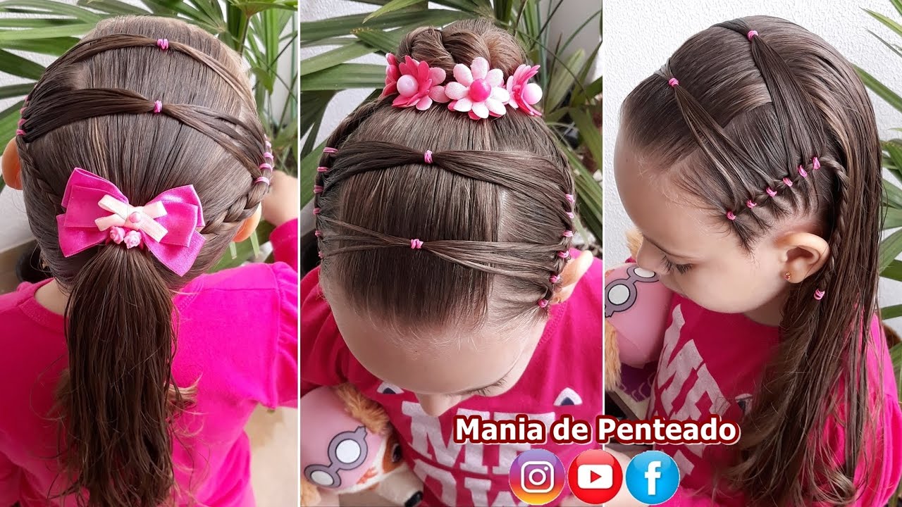 Penteado infantil  Girl hair dos, Kids hairstyles, Long hair styles