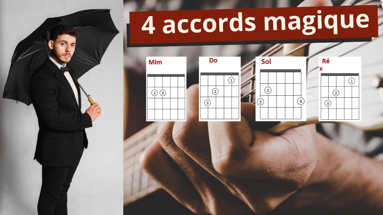 Tuto 4 accords magiques guitare (Jeck Parapluie) - YouTube