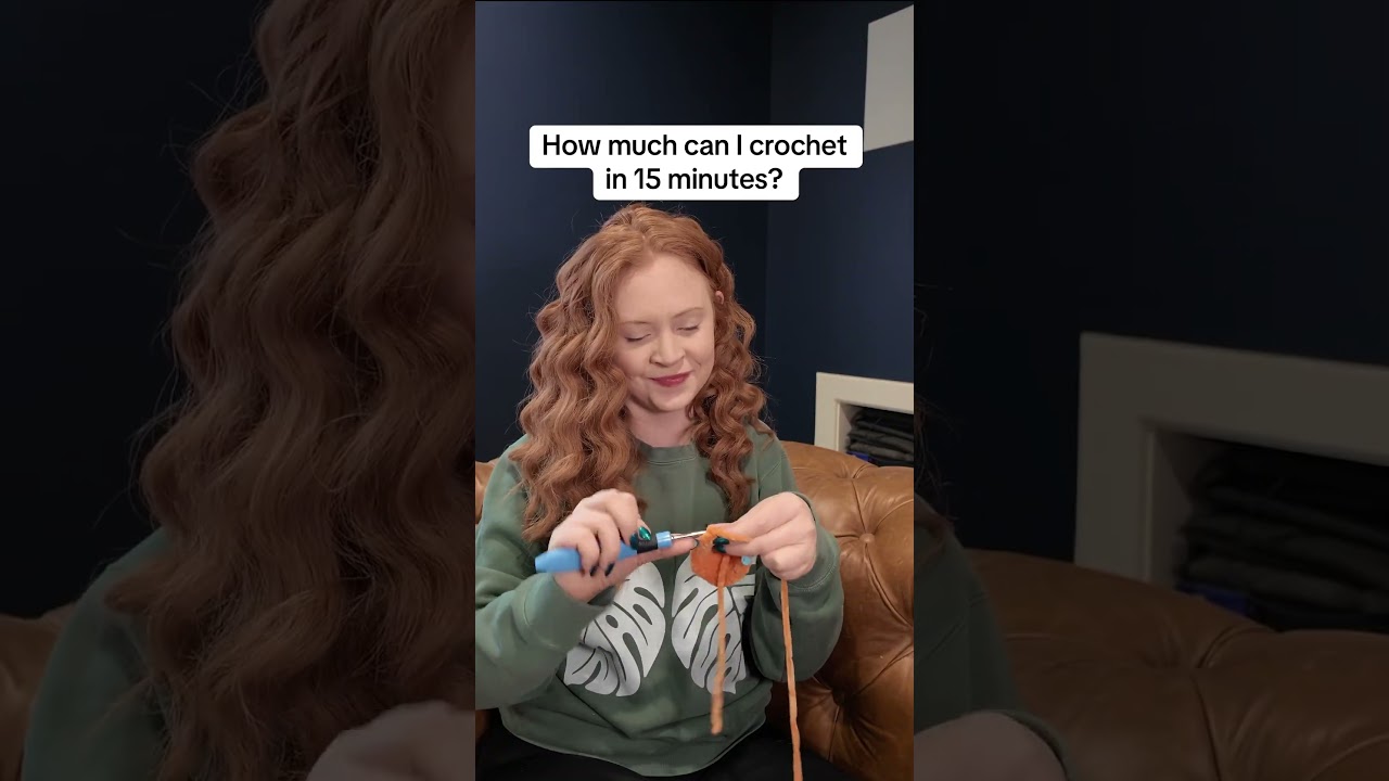 How much can I crochet in 15 minutes? #crochet #handmade #craft #yarn #crochetlife