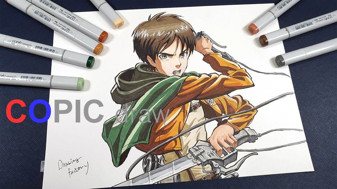 Copic Draw Eren Yaeger Attack On Titan 進撃の巨人 エレン イェーガー Youtube