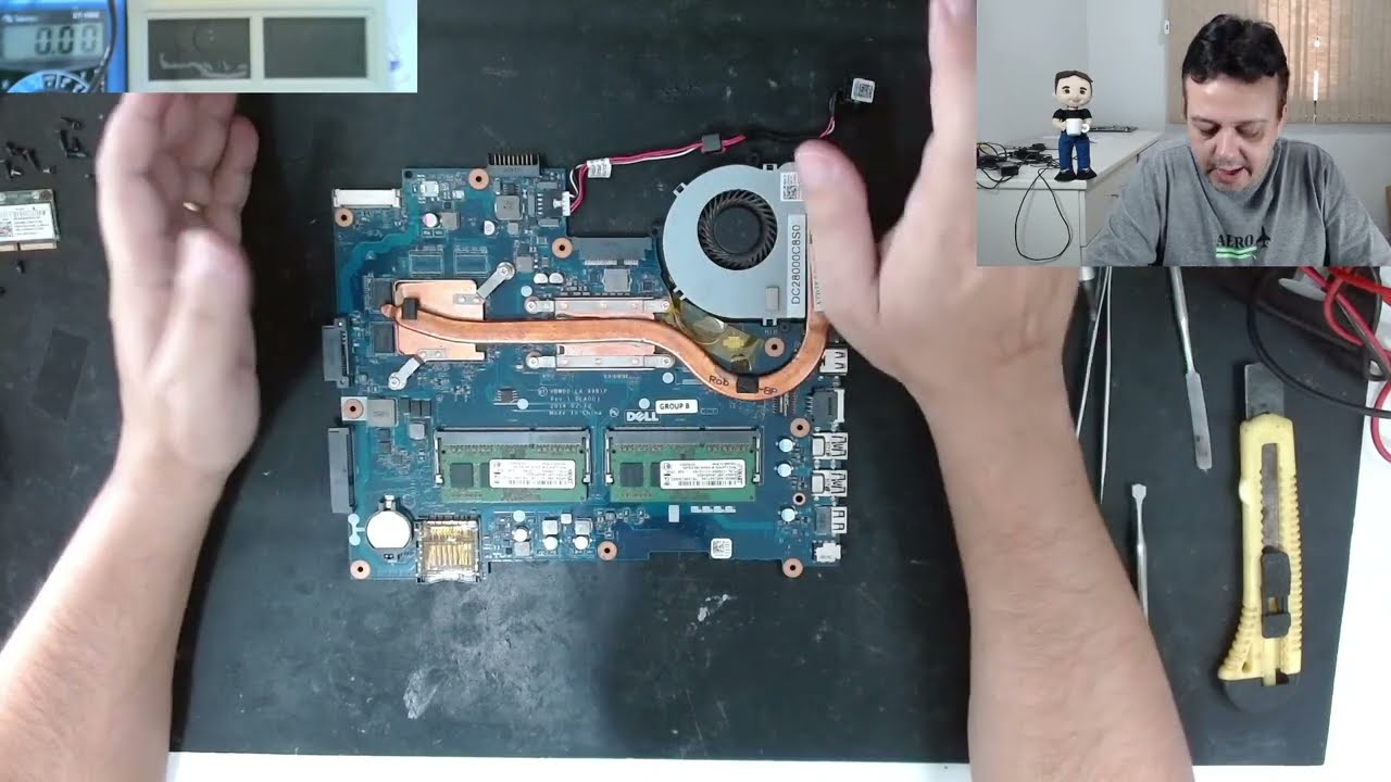 NOTEBOOK DELL P28F PLACA LA-9981P CAIU ÁGUA E NÃO LIGA! [PARTE 1]