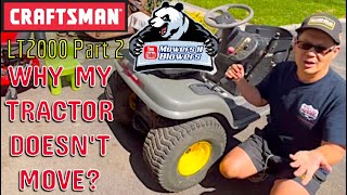 WHY DOESN’T MY LAWN TRACTOR MOVE? HOW TO REPLACE A CRAFTSMAN LT2000 LAWNMOWER DRIVE TENSIONER PULLEY