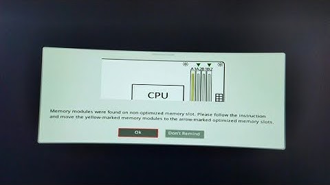 memory módulos were found on non-optimized memory slot. please follow the instruction