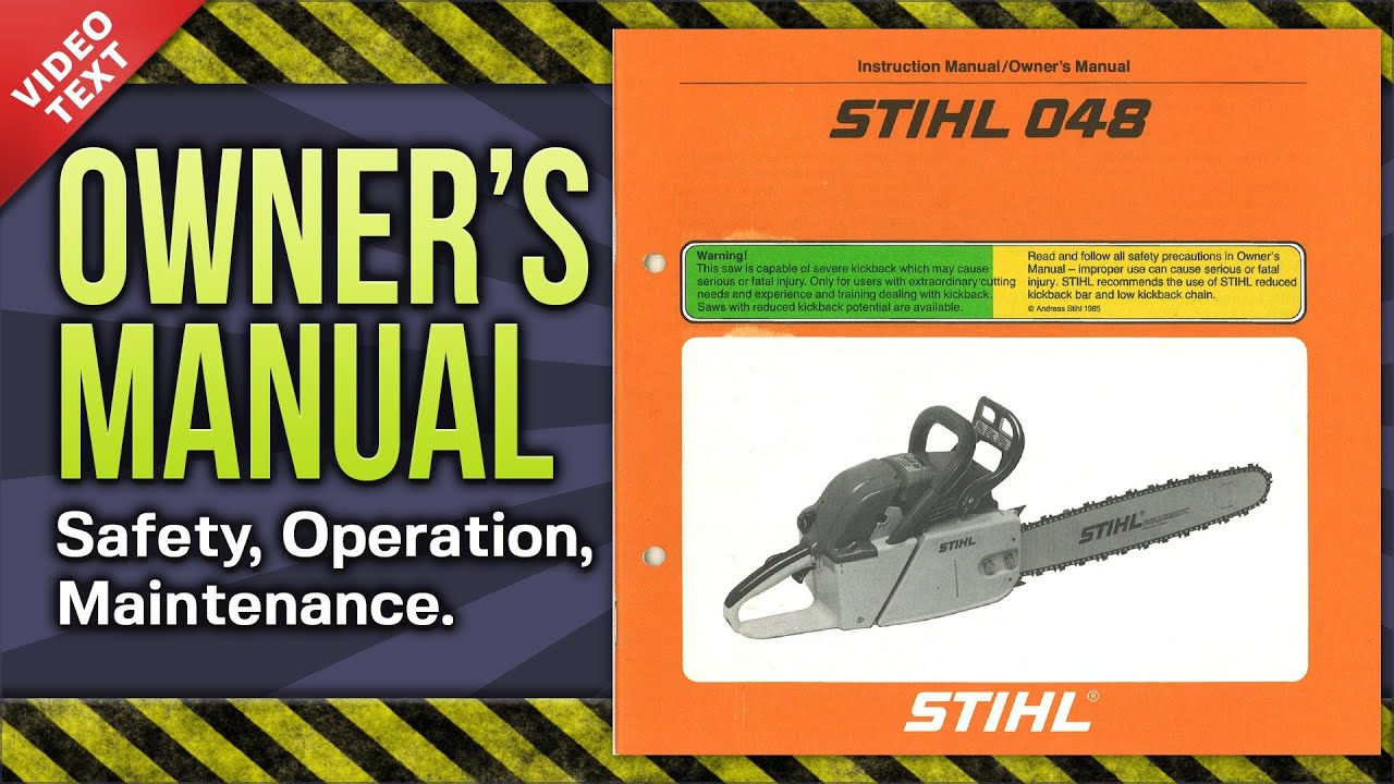 Owner's Manual: STIHL MS 048 Chain Saw - YouTube