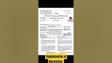 MGKVP B.com 4th Semester Previous Year Question Paper 2023 || Fundamental of Marketing Questions