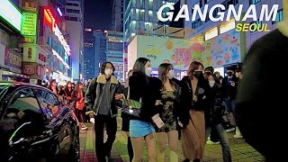 [4K] Saturday night, Walking in Gangnam street - Street fashion - Walking Tour SEOUL 2022