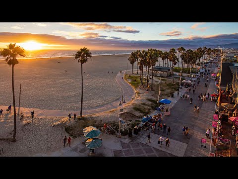 Aerial Tour of Venice Beach, CA