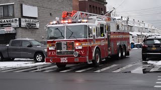 ✨BRANDNEW 2023 SEAGRAVE AERIAL✨ FDNY LADDER 165 RESPONDS TO A CLASS 3 ALARM [Q2B + AIRHORN]