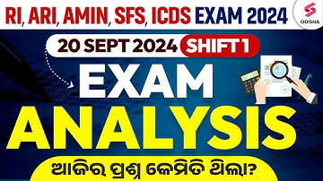 OSSSC RI Exam Analysis Today | RI Amin Shift 1 Analysis | RI ARI Amin Question Paper 2024  analysis