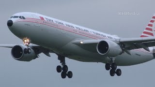 Airbus A330 турецкие авиалинии в ретро окраске посадка и взлёт TC-JNC