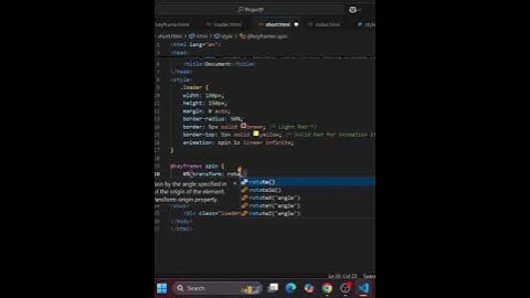 CSS Animated Loader || Keyframes & Transform Rotate || HTML & CSS Short