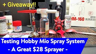 Testing Hobby Mio's $28 Spray System Airbrush  Plus Gundam Breakers Kit Giveaway !