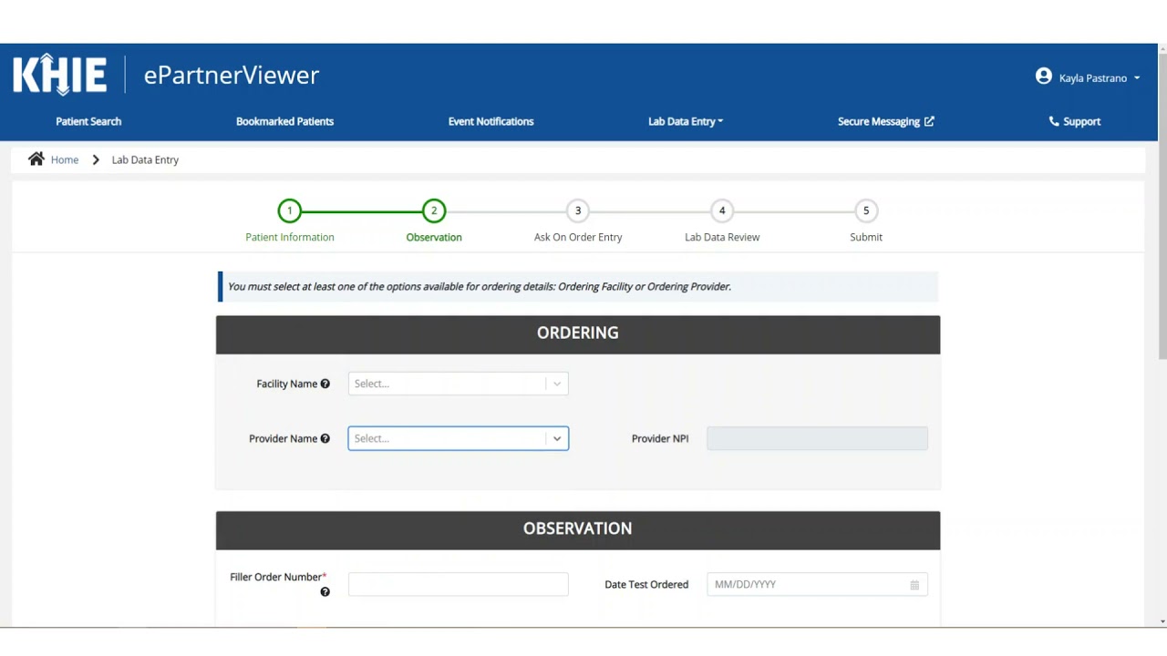 Direct Lab Data Entry + Ordering Details