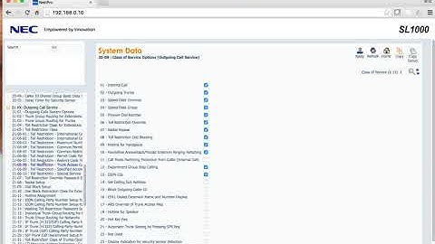 PBX  NEC SL1000(SL2100) SETUP HOTLINE