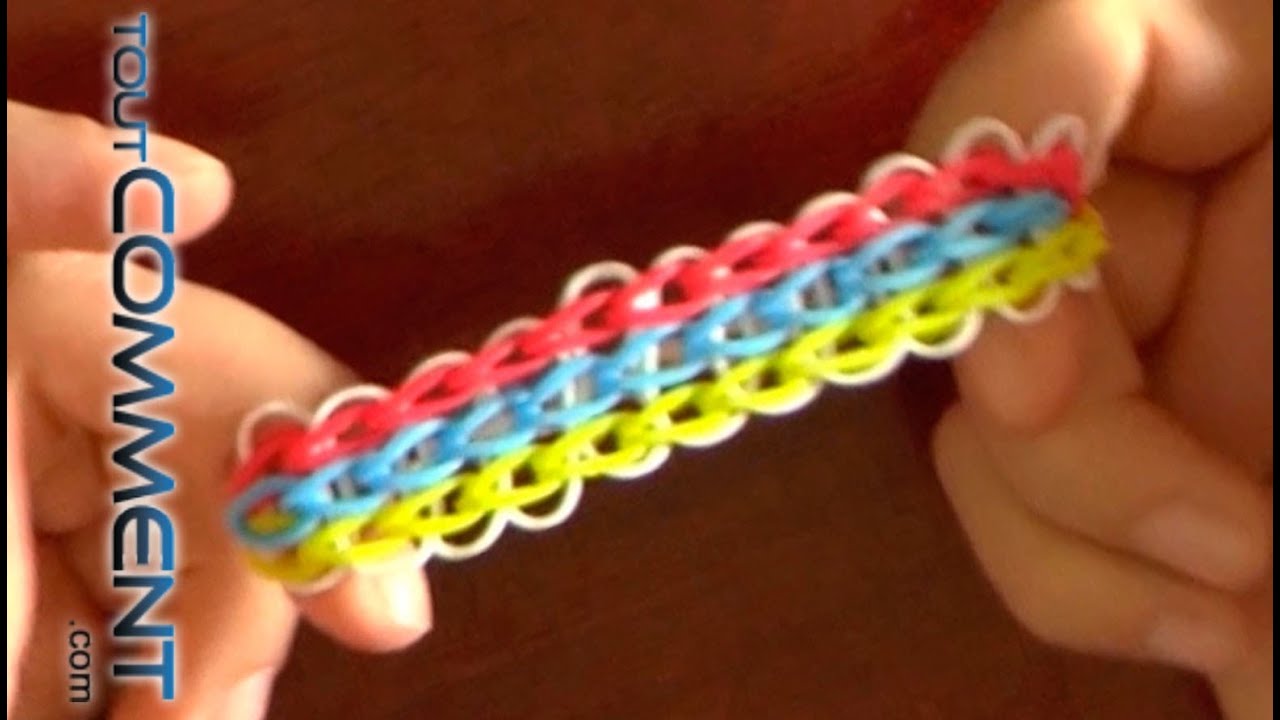 Bracelet Rainbow Loom Triples rangées (Tutoriel en français) - YouTube