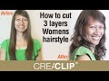 How to cut 3 layers Womens hairstyle- Lots of Layering and volume