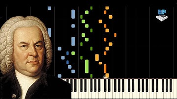 Piano version of Bachs two part inventions No 3 - Synthesia Piano Tutorial