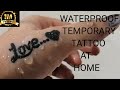 how to make temporary waterproof tattoo at home/temporary tattoo using eyeliner & Pen/tattoo diy