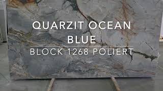 Quarzit Ocean Blue Block 1268 poliert