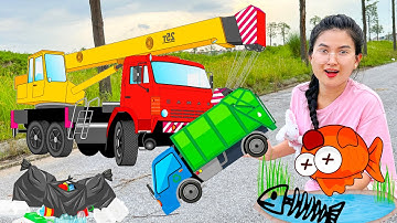 Changcady cùng xe cần cẩu, xe cứu hỏa chiến thắng xe bồn xả rác